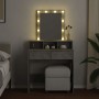 Tocador con luces LED gris hormigón 80x41x144,5 cm by , Bedroom Dressers - Ref: Foro24-848181, Price: 111,97 €, Discount: %