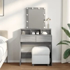 Tocador con luces LED color gris Sonoma 80x41x144,5 cm by , Bedroom Dressers - Ref: Foro24-848183, Price: 112,18 €, Discount: %