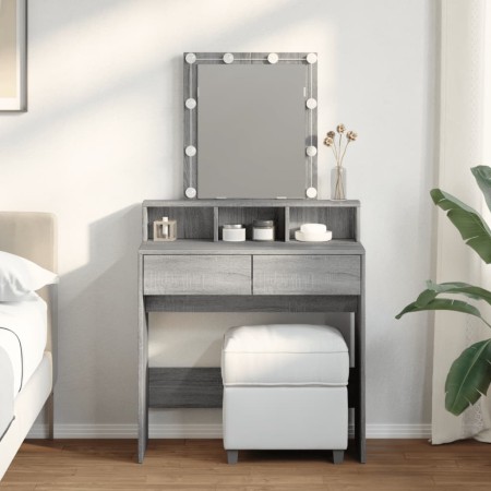 Tocador con luces LED color gris Sonoma 80x41x144,5 cm de , Tocadores para dormitorios - Ref: Foro24-848183, Precio: 116,64 €...
