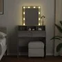 Tocador con luces LED color gris Sonoma 80x41x144,5 cm de , Tocadores para dormitorios - Ref: Foro24-848183, Precio: 112,15 €...