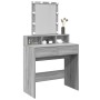 Tocador con luces LED color gris Sonoma 80x41x144,5 cm de , Tocadores para dormitorios - Ref: Foro24-848183, Precio: 116,64 €...
