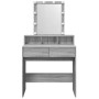 Tocador con luces LED color gris Sonoma 80x41x144,5 cm de , Tocadores para dormitorios - Ref: Foro24-848183, Precio: 116,64 €...