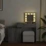 Frisiertisch mit LED-Lichtern in Sonoma-Grau 115x37x110,5 cm. von , Schlafzimmerkommoden - Ref: Foro24-848232, Preis: 120,56 ...