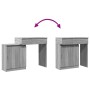 Frisiertisch mit LED-Lichtern in Sonoma-Grau 115x37x110,5 cm. von , Schlafzimmerkommoden - Ref: Foro24-848232, Preis: 123,03 ...