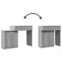Frisiertisch mit LED-Lichtern in Sonoma-Grau 115x37x110,5 cm. von , Schlafzimmerkommoden - Ref: Foro24-848232, Preis: 120,56 ...