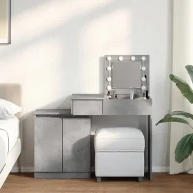 Tocador con luces LED gris hormigón 115x37x110,5 cm by , Bedroom Dressers - Ref: Foro24-848230, Price: 121,25 €, Discount: %