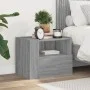 Mesita de noche de pared color gris Sonoma 45x30x35 cm by , Nightstands - Ref: Foro24-848321, Price: 39,66 €, Discount: %