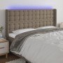 Cabecero con LED de tela gris taupe 203x16x118/128 cm en Cabeceros y pies de cama | Comprar online en Foro24