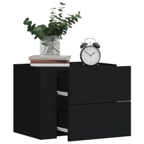 Mesitas de noche de pared 2 unidades negra 45x30x35 cm by , Nightstands - Ref: Foro24-848328, Price: 75,92 €, Discount: %