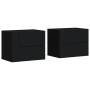 Mesitas de noche de pared 2 unidades negra 45x30x35 cm de , Mesitas de noche - Ref: Foro24-848328, Precio: 75,82 €, Descuento: %