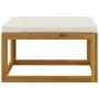Footstool with cream white cushion solid acacia wood by vidaXL, Modular outdoor sofas - Ref: Foro24-311865, Price: 53,00 €, D...