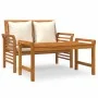 Garden furniture 2 pieces with cream white cushions solid wood by vidaXL, Garden sets - Ref: Foro24-312141, Price: 240,77 €, ...