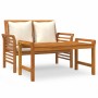 Gartenmöbel 2-teilig mit cremeweißen Kissen aus Massivholz von vidaXL, Gartensets - Ref: Foro24-312141, Preis: 248,07 €, Raba...