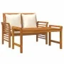 Garden furniture 2 pieces with cream white cushions solid wood by vidaXL, Garden sets - Ref: Foro24-312141, Price: 240,77 €, ...
