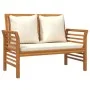 Garden furniture 2 pieces with cream white cushions solid wood by vidaXL, Garden sets - Ref: Foro24-312141, Price: 240,77 €, ...