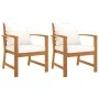 Garden chairs with cream cushion 2 pcs solid acacia wood by vidaXL, Garden chairs - Ref: Foro24-311831, Price: 216,76 €, Disc...