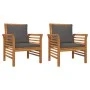 Dark gray armchairs with cushions, 2 units, solid acacia wood by vidaXL, Garden chairs - Ref: Foro24-312138, Price: 255,81 €,...