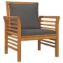Dark gray armchairs with cushions, 2 units, solid acacia wood by vidaXL, Garden chairs - Ref: Foro24-312138, Price: 255,81 €,...