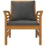 Dark gray armchairs with cushions, 2 units, solid acacia wood by vidaXL, Garden chairs - Ref: Foro24-312138, Price: 255,81 €,...