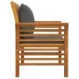 Sillones con cojines gris oscuro 2 uds madera maciza de acacia de vidaXL, Sillas de jardín - Ref: Foro24-312138, Precio: 255,...