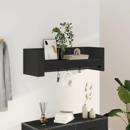 Estante de pared madera de ingeniería negro 100x35x30,5 cm de , Estantes y estanterías - Ref: Foro24-848459, Precio: 41,39 €,...