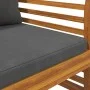 Dark gray armchairs with cushions, 2 units, solid acacia wood by vidaXL, Garden chairs - Ref: Foro24-312138, Price: 255,81 €,...