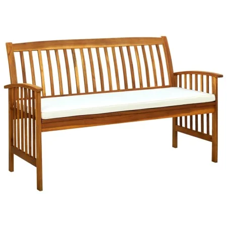 Banco de jardín con cojín madera maciza de acacia 147 cm de vidaXL, Bancos de jardín - Ref: Foro24-312134, Precio: 196,81 €, ...