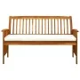 Banco de jardín con cojín madera maciza de acacia 147 cm de vidaXL, Bancos de jardín - Ref: Foro24-312134, Precio: 196,81 €, ...