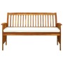Banco de jardín con cojín madera maciza de acacia 147 cm de vidaXL, Bancos de jardín - Ref: Foro24-312134, Precio: 200,26 €, ...
