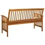Banco de jardín con cojín madera maciza de acacia 147 cm de vidaXL, Bancos de jardín - Ref: Foro24-312134, Precio: 196,81 €, ...