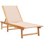 Tumbonas 2 unidades madera maciza de acacia y textileno crema von , Liegen - Ref: Foro24-3279248, Preis: 314,02 €, Rabatt: %
