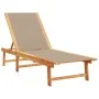 Tumbonas 2 uds con mesa madera maciza acacia y textileno taupe by , Loungers - Ref: Foro24-3279255, Price: 353,07 €, Discount: %