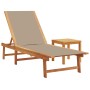 Tumbonas 2 uds con mesa madera maciza acacia y textileno taupe by , Loungers - Ref: Foro24-3279255, Price: 360,14 €, Discount: %