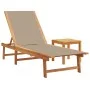 Tumbonas 2 uds con mesa madera maciza acacia y textileno taupe by , Loungers - Ref: Foro24-3279255, Price: 353,07 €, Discount: %