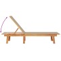 Tumbonas 2 uds con mesa madera maciza acacia y textileno taupe by , Loungers - Ref: Foro24-3279255, Price: 360,14 €, Discount: %
