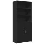 Aparador alto madera de ingeniería negro 80x42,5x185 cm by , Sideboards - Ref: Foro24-3281379, Price: 208,28 €, Discount: %