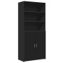 Hoher schwarzer Schrank aus Holzwerkstoff 80x42,5x185 cm. von , Sideboards - Ref: Foro24-3281379, Preis: 212,14 €, Rabatt: %