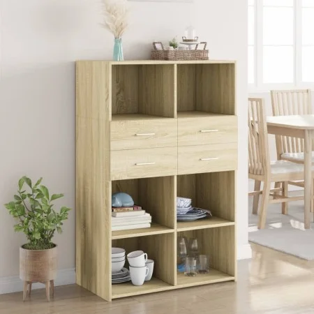 Ingenieurholz-Sideboard Eiche Sonoma 80x42,5x124 cm von , Sideboards - Ref: Foro24-3281387, Preis: 129,71 €, Rabatt: %