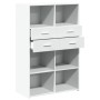 Aparador de madera de ingeniería blanco 80x42,5x124 cm by , Sideboards - Ref: Foro24-3281385, Price: 124,62 €, Discount: %