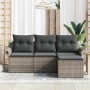 Conjunto de sofá de jardín 4 pcs Gris 55 x 55 x 37 cm
