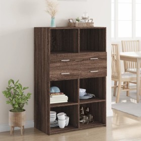Aparador de madera de ingeniería marrón roble 80x42,5x124 cm by , Sideboards - Ref: Foro24-3281391, Price: 130,43 €, Discount: %