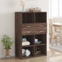 Aparador de madera de ingeniería marrón roble 80x42,5x124 cm by , Sideboards - Ref: Foro24-3281391, Price: 130,43 €, Discount: %