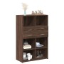 Aparador de madera de ingeniería marrón roble 80x42,5x124 cm by , Sideboards - Ref: Foro24-3281391, Price: 130,43 €, Discount: %