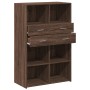 Aparador de madera de ingeniería marrón roble 80x42,5x124 cm by , Sideboards - Ref: Foro24-3281391, Price: 130,43 €, Discount: %