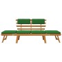 Banco de jardín con cojines 2 en 1 190 cm madera maciza acacia de vidaXL, Bancos de jardín - Ref: Foro24-312121, Precio: 248,...