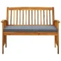 Banco de jardín con cojines 119 cm madera maciza de acacia de vidaXL, Bancos de jardín - Ref: Foro24-312133, Precio: 135,37 €...