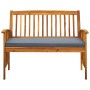 Garden bench with cushions 119 cm solid acacia wood by vidaXL, garden benches - Ref: Foro24-312133, Price: 136,61 €, Discount: %