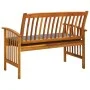 Banco de jardín con cojines 119 cm madera maciza de acacia de vidaXL, Bancos de jardín - Ref: Foro24-312133, Precio: 135,37 €...