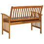 Garden bench with cushions 119 cm solid acacia wood by vidaXL, garden benches - Ref: Foro24-312133, Price: 136,61 €, Discount: %