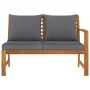 Banco de jardín madera de acacia y cojines gris oscuro 114,5 cm von vidaXL, Modulare Sofas für den Außenbereich - Ref: Foro24...